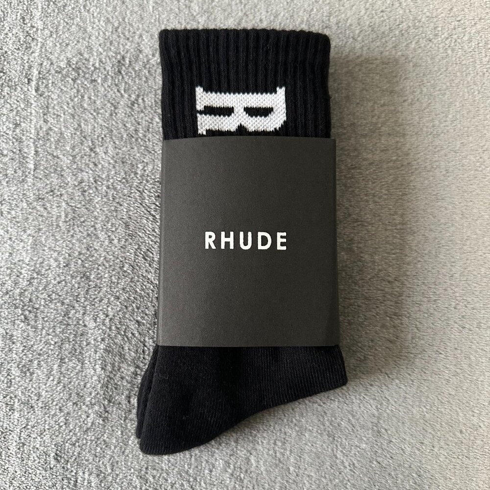 RHUDE black and white casual tube socks